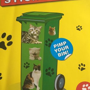 Wheelie bin cat stickers