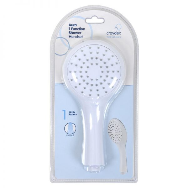 Croydex Aura 1 Function Power Shower Head /Handset