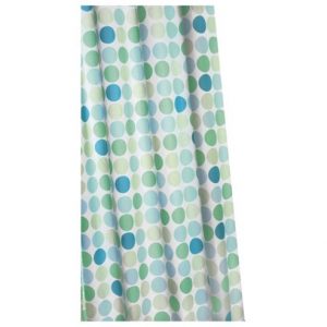 Croydex Green Polka Textile Shower Curtain