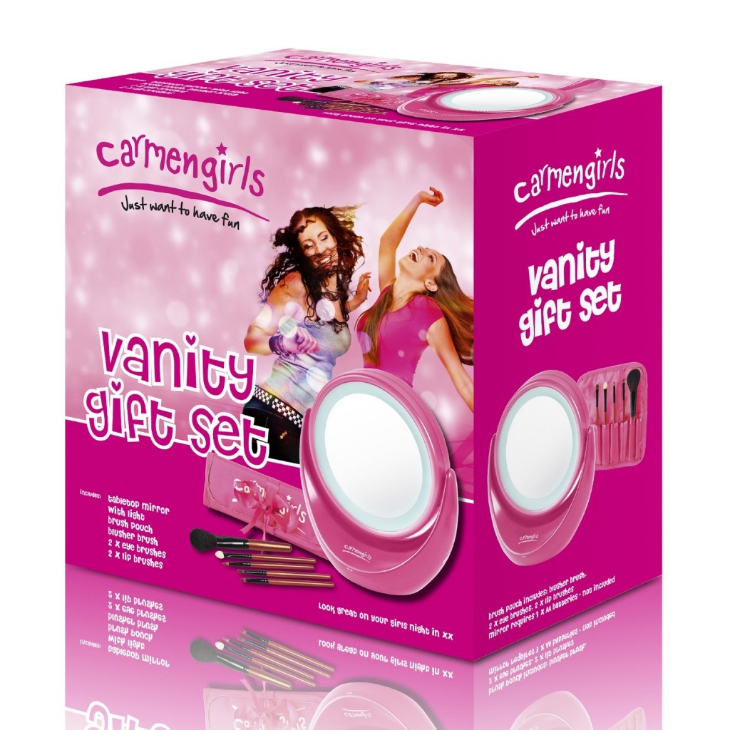 Carmen girls C85002 Vanity Brush Gift Set with mirror and light