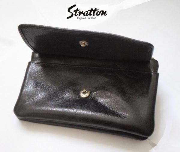 Stratton Branded Luxury Italian Leather twin zipper ladies purse