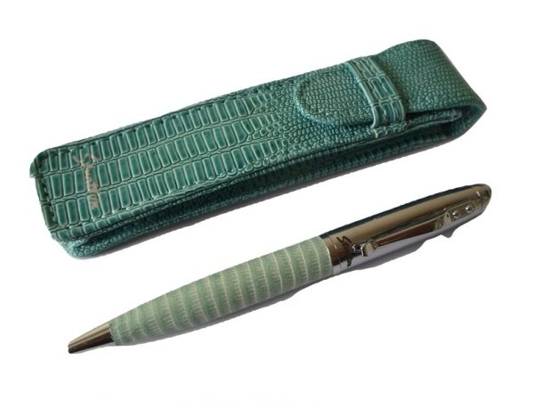 Stratton Faux Reptile Leather biro Pen & matching Pouch