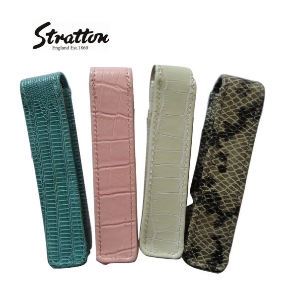 Stratton Faux Reptile Leather biro Pen & matching Pouch