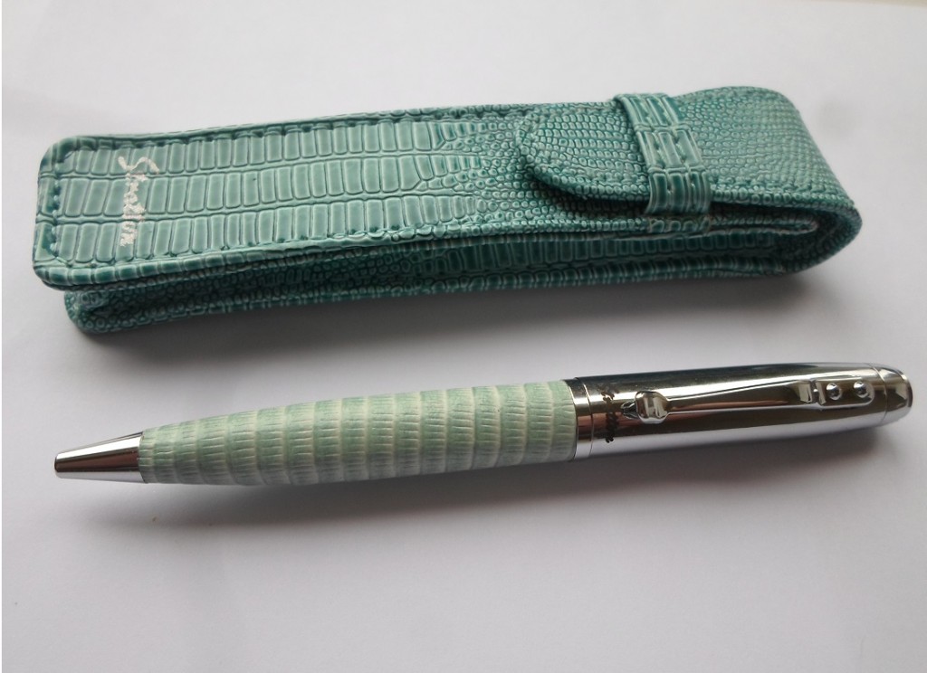 Stratton Faux Reptile Leather biro Pen & matching Pouch