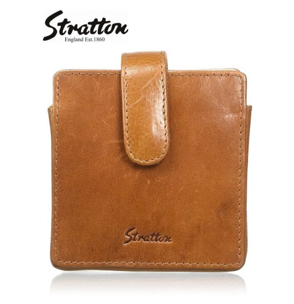 Stratton large square leather pouch for compact or Clock