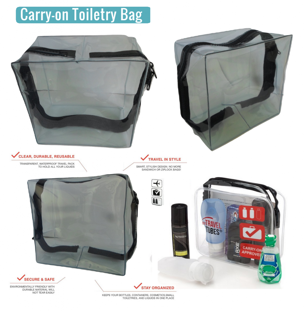 Airport security Multi-purpose clear cosmetic Carry on wash bag