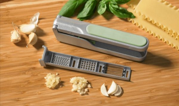 JDW 3 in 1 Aluminium sliding Garlic Ginger press crusher & slicer