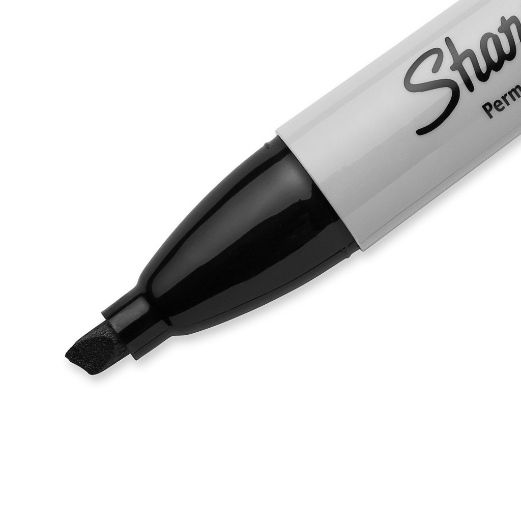Sharpie Permanent Markers, Chisel Tip, Black, Pack of 2