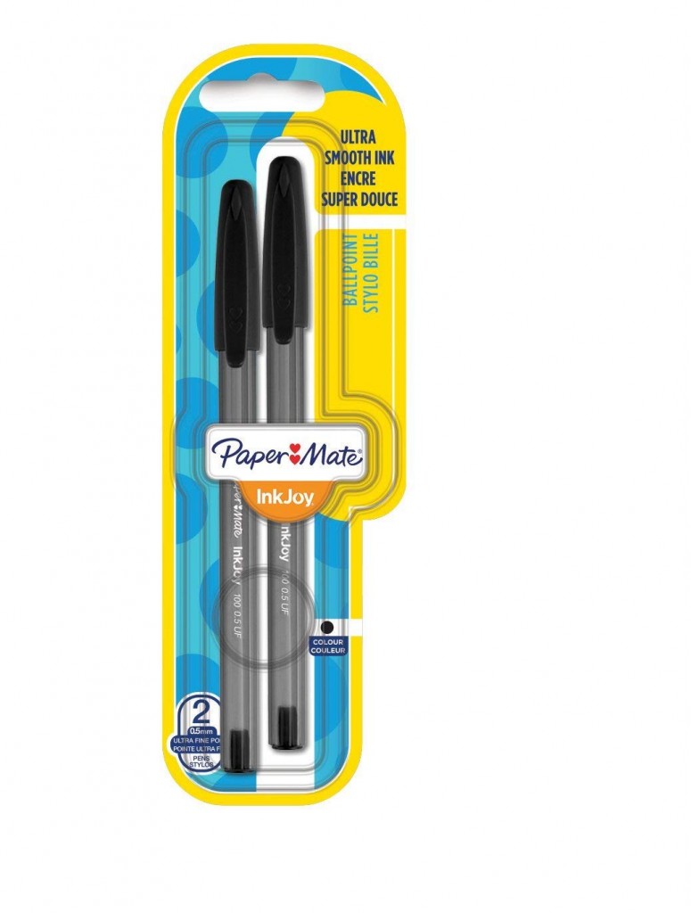 Papermate InkJoy 100 CAP 0.5 mm Ultra Fine Tip Capped Ball Pen - Black (Pack of 2)