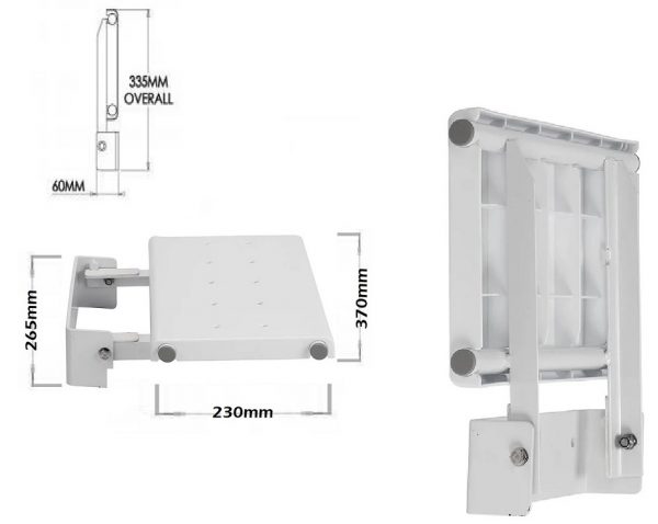 SARACEN Heavy duty Wall Mounted Fold-Away Shower Seat By Croydex