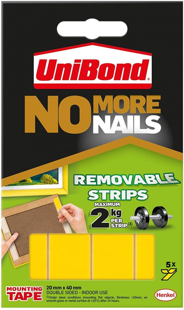 Unibond No More Nails 5x Double Sided Picture Hanging Strips