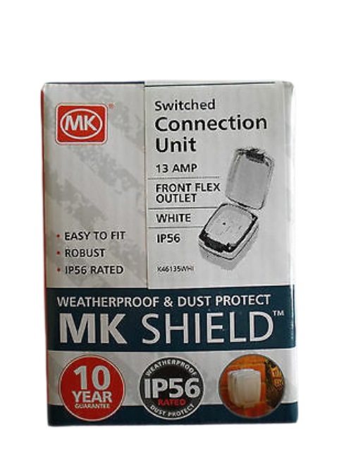 MK Shield 13AMP Switched Connection Unit with Front Flex Outlet /K46135GRY