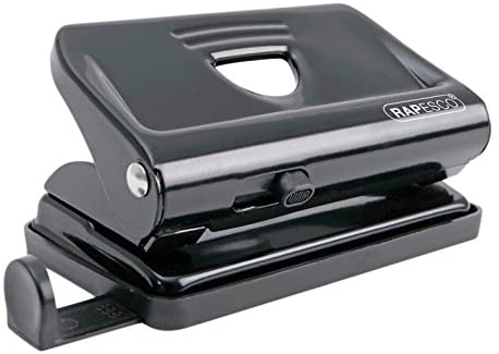 Rapesco 2-Hole Metal Punch with 12 Sheets Capacity - Black