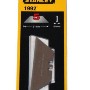 Stanley Heavy Duty Knife Blades 1992 for use with Stanley Knives, these blades are stiff, strong and long lasting and are ideal for heavy duty use cutting wallpapers, wall-coverings, carpets, vinyl and any other material requiring a stiff and strong blade.