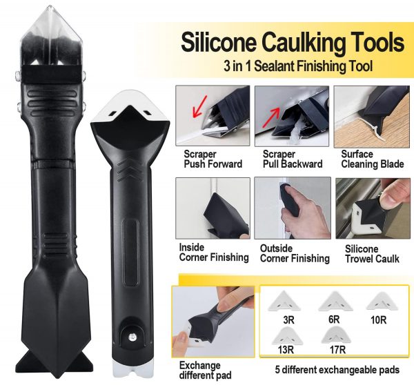 7Pc Caulking Silicone Sealant Removing Finishing Tool Kit