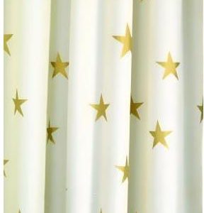 Croydex Gold Stars Textile Shower Curtain