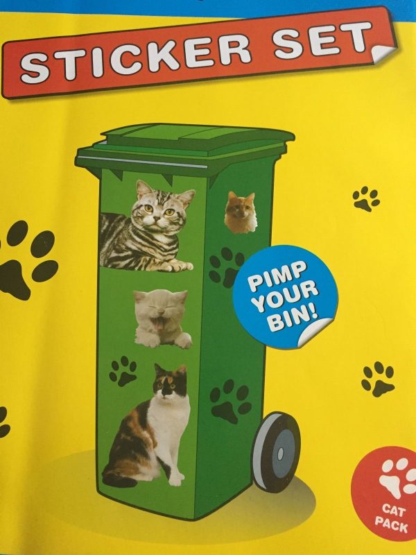 Wheelie bin cat stickers