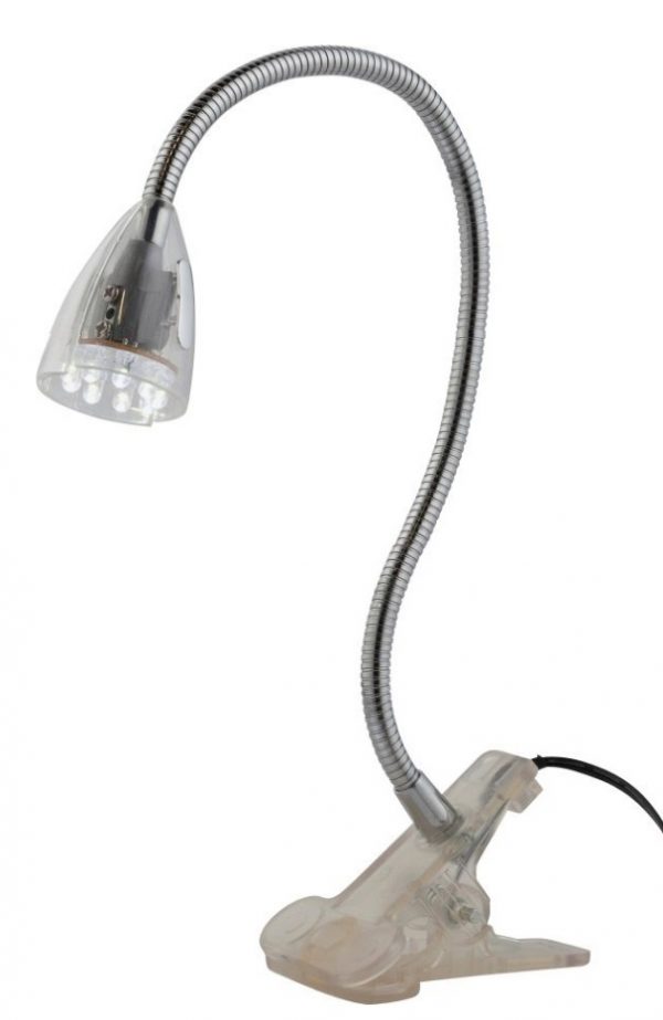 LIVING Chrome LED Clip Desk Lamp