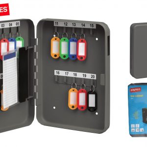Staples 20 Key Cabinet, Dark Grey key Safety storage box